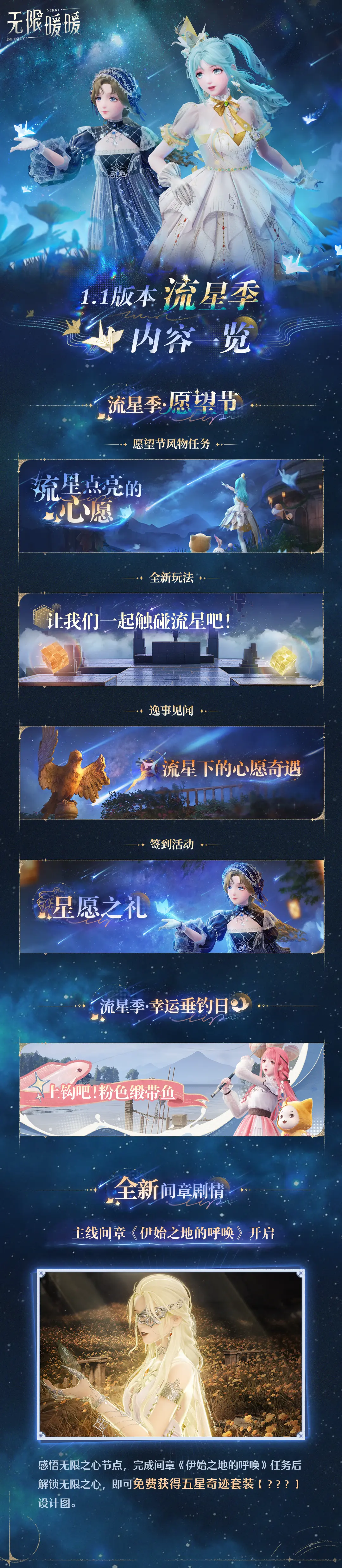《无限暖暖》1.1版本「流星季」内容一览